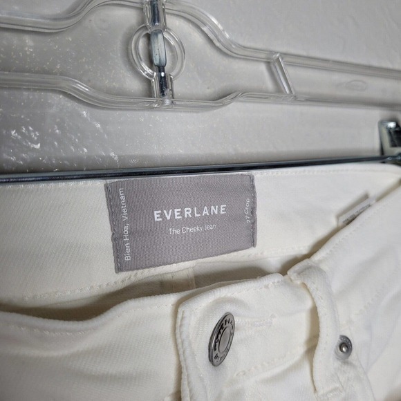 Everlane The Cheeky Jean Womens Size 27 Ankle Crop White High Rise ivory - Picture 6 of 10